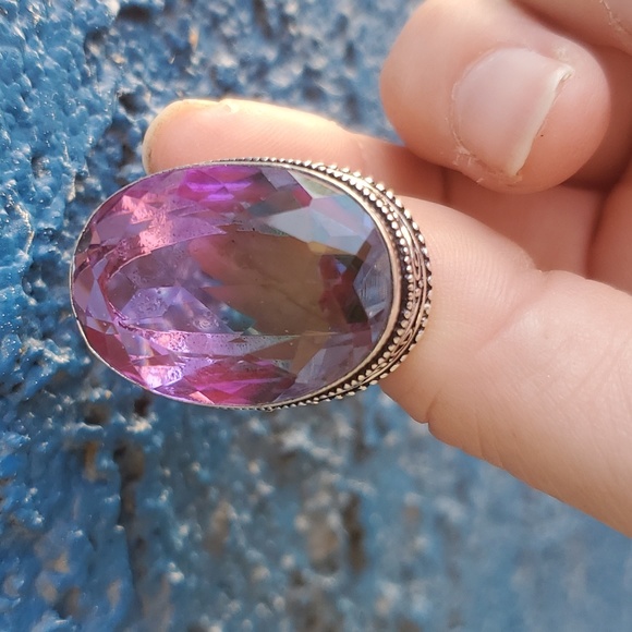 New Bi-Color Tourmaline 925 Silver Ring. - Picture 7 of 8